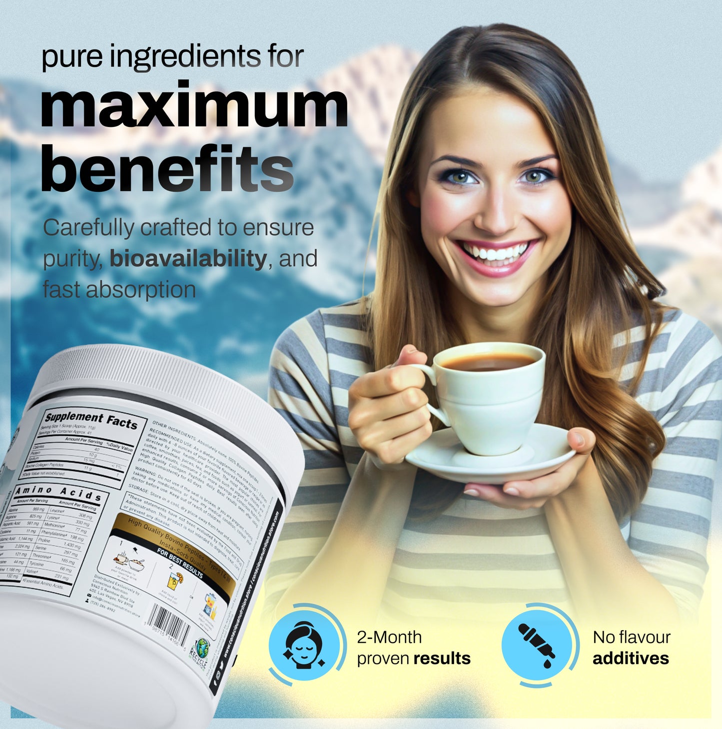 Premium Collagen Peptides Powder – 100% pure, no fillers, made in USA